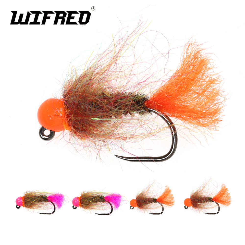 Fishing Hook Barbless - Wifreo 12pcs Tungsten Beadhead Nymph Fly
