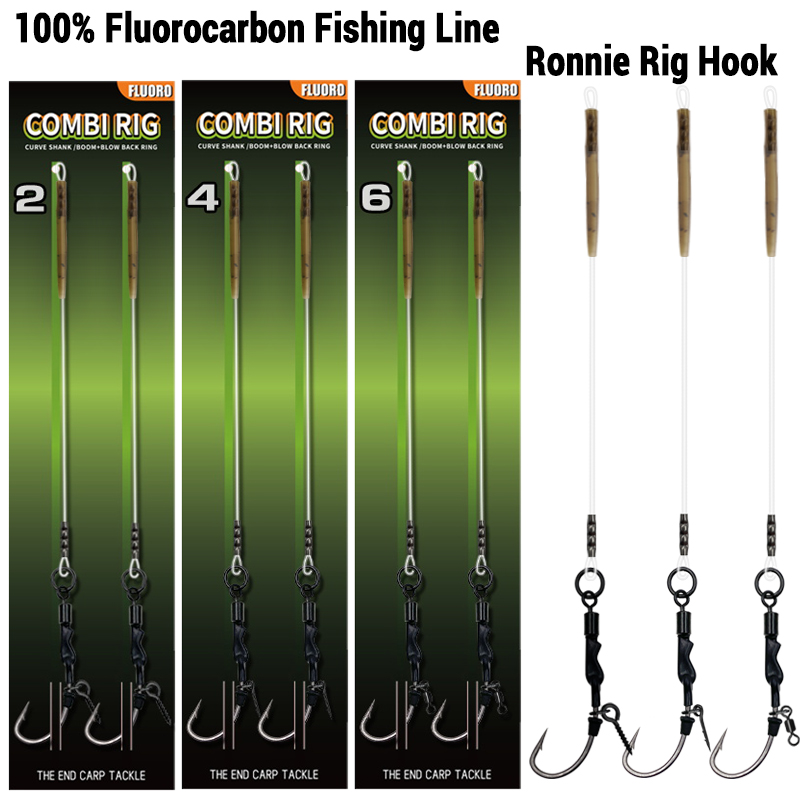 Fishing Hook Barbless - 6PCS/10PCS Ronnie rig 3 Styles Carp