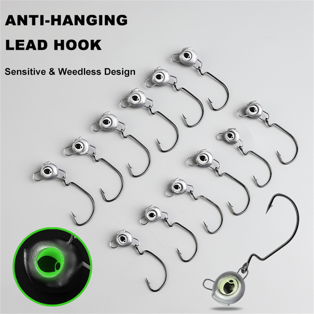 10pcs Weedless Jig Heads with  - Fishing Hook Weedless のレビューと価格