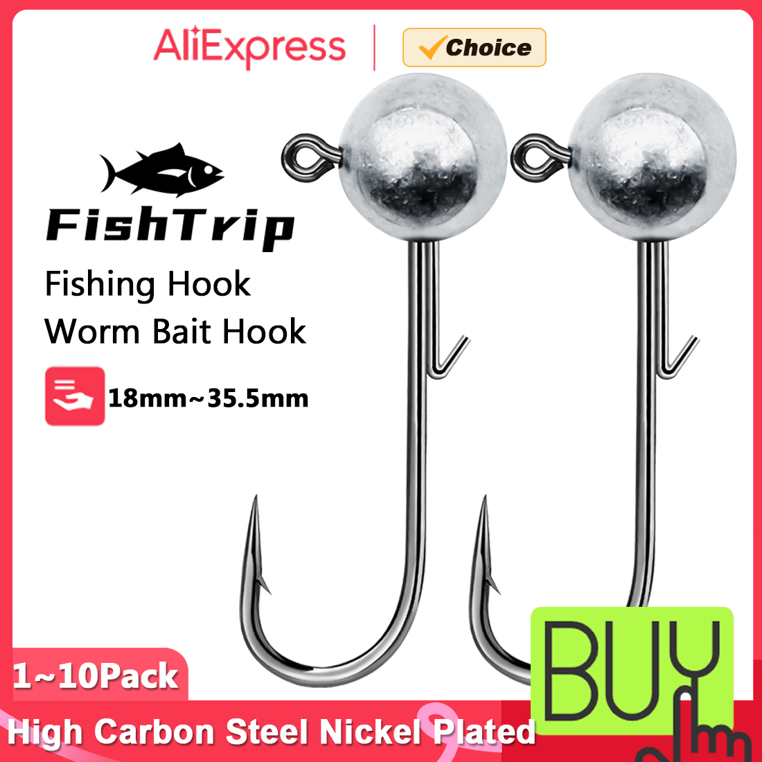 FishTrip 1~10pcs Ned Jig Heads - Fishing Hook Weedless のレビューと価格