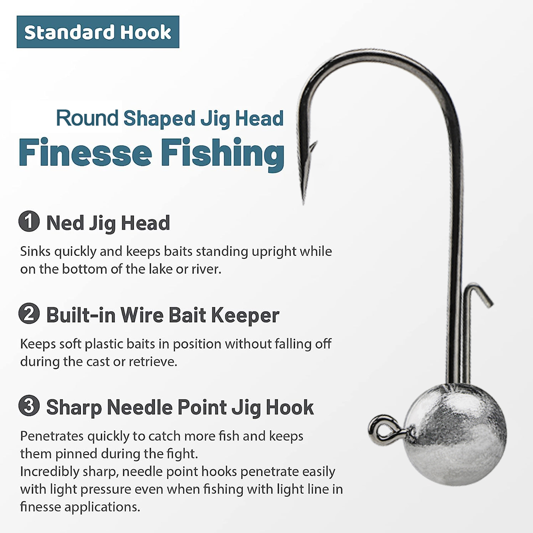 FishTrip 1~10pcs Ned Jig Heads - Fishing Hook Weedless のレビューと価格