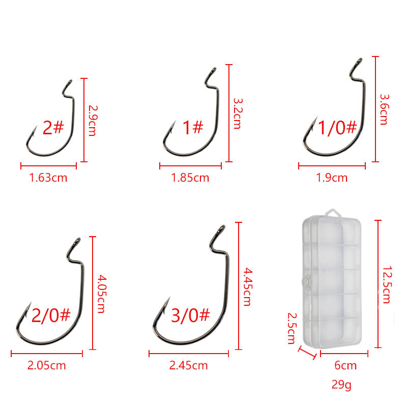 50pcs Wide Worm Hook Carbon St - Fishing Hook Barbless のレビューと価格