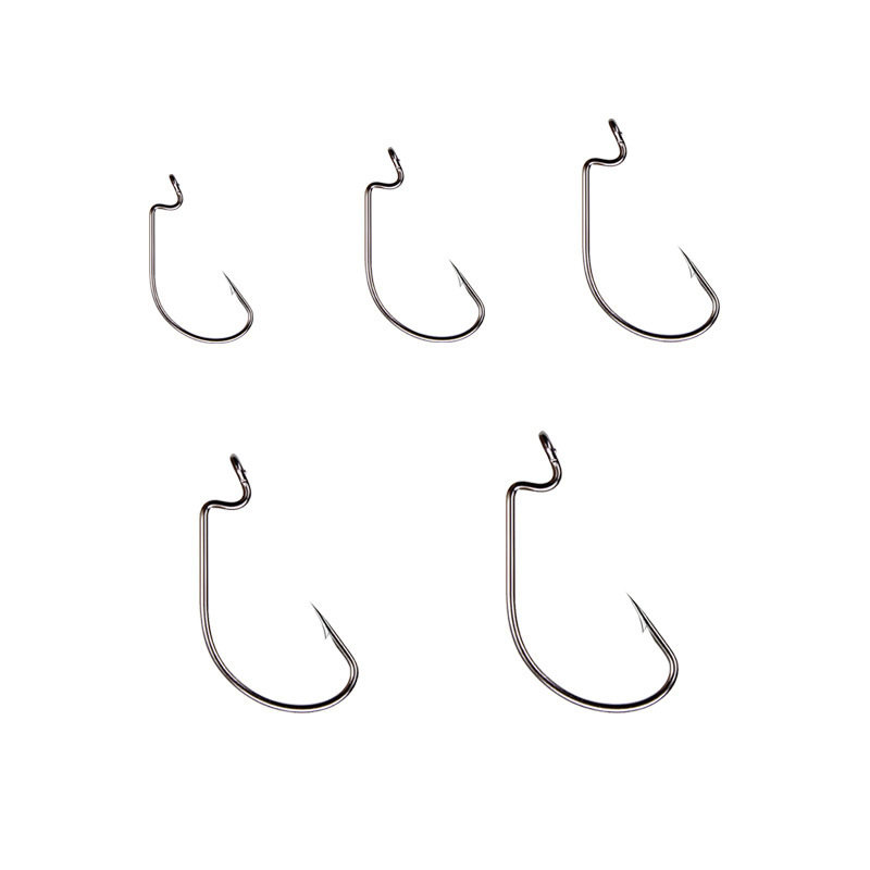 50pcs Wide Worm Hook Carbon St - Fishing Hook Barbless のレビューと価格