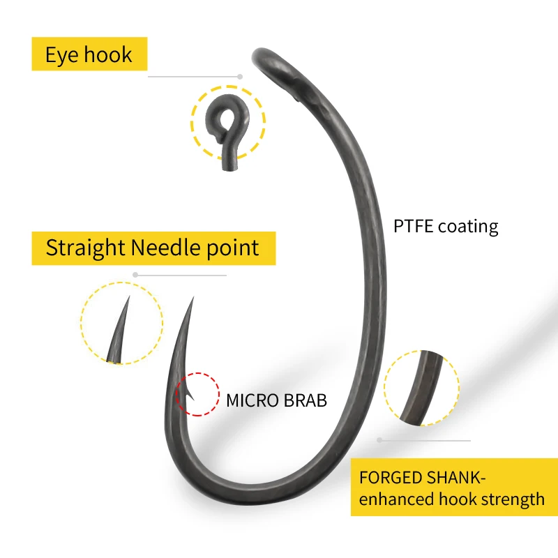 10pcs Carp Fishing Hook Curved - Fishing Hook Barbless のレビューと価格