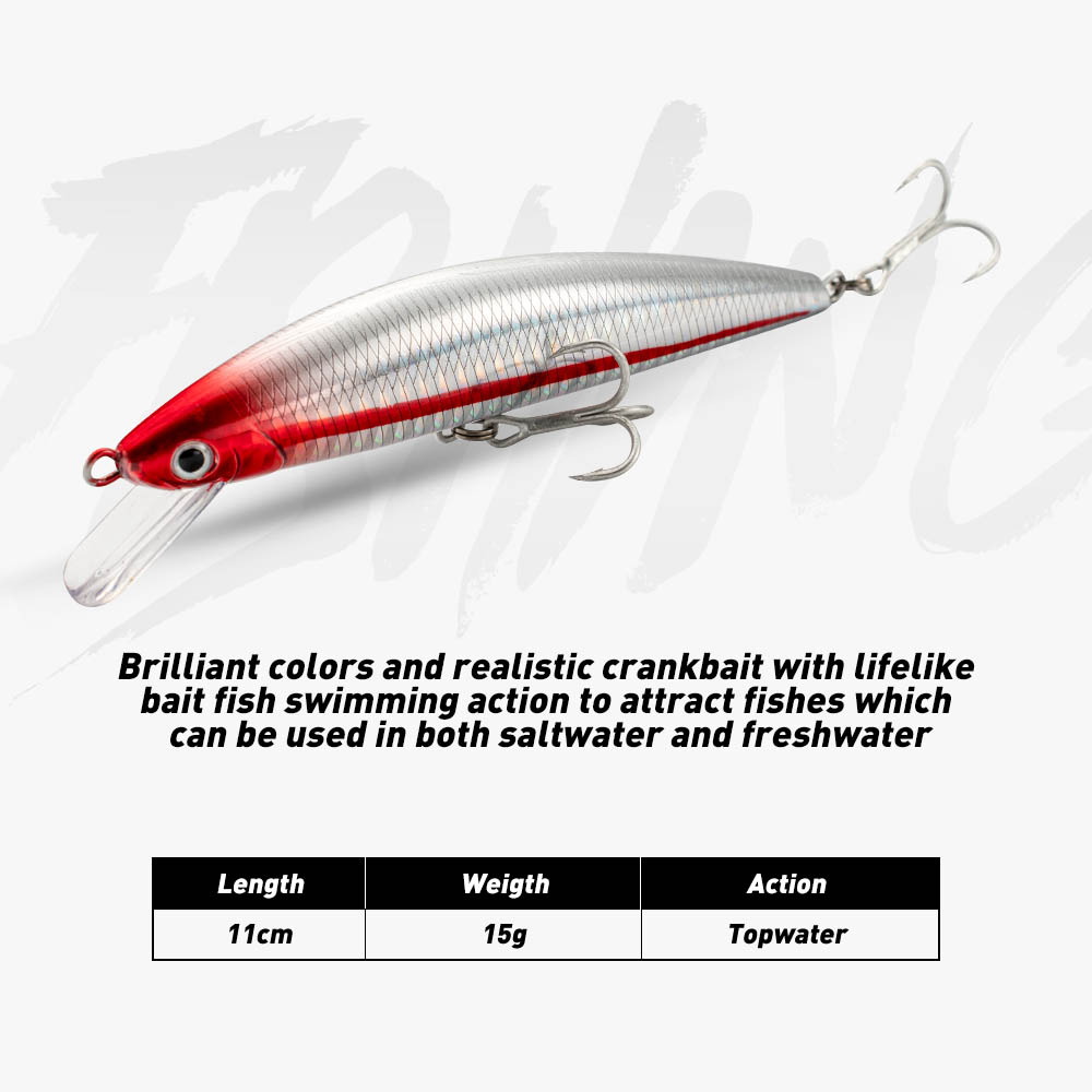Fishing Lure Sinking Minnow 13 - Fishing Hook Treble のレビューと価格