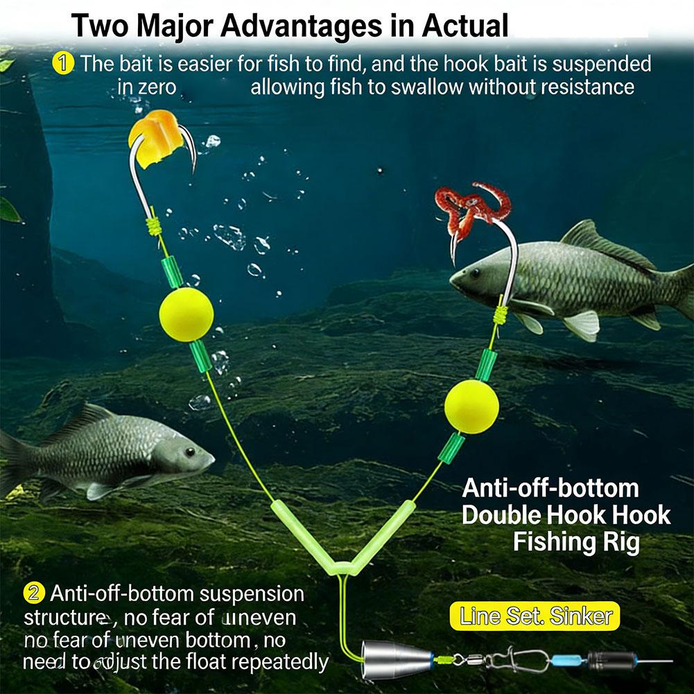 Reverse Off-Bottom Double Hook - Fishing Hook Weedless のレビューと価格