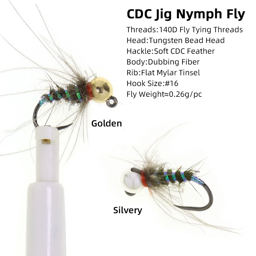 4pcs #16 Tungsten Beadhead CDC - Fishing Hook Barbless のレビューと価格