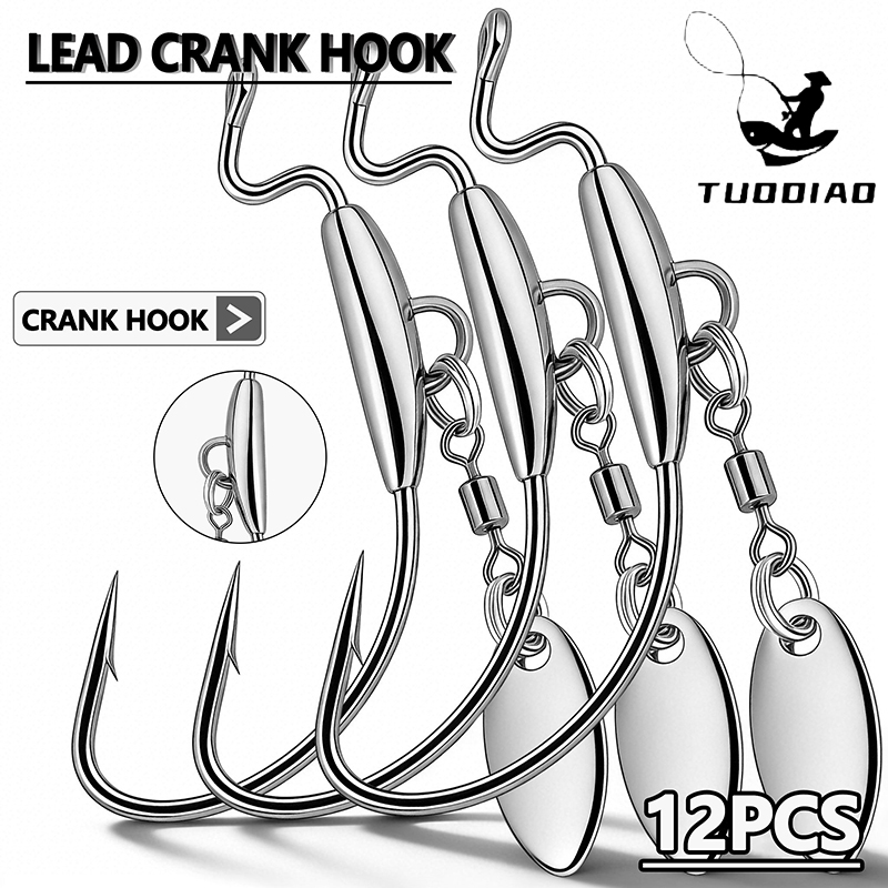 [TUODIAO]Crank Hook Jig Heads  - Fishing Hook Weedless のレビューと価格