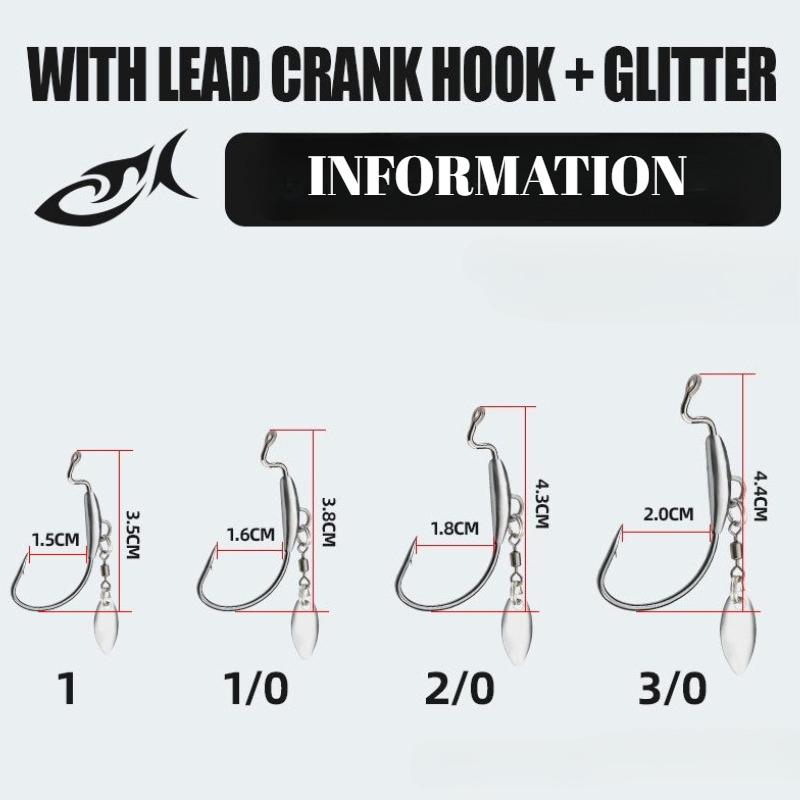 [TUODIAO]Crank Hook Jig Heads  - Fishing Hook Weedless のレビューと価格