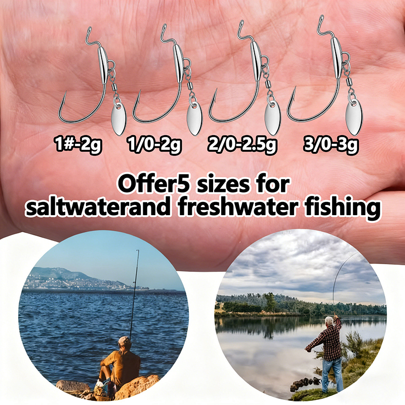 [TUODIAO]Crank Hook Jig Heads  - Fishing Hook Weedless のレビューと価格