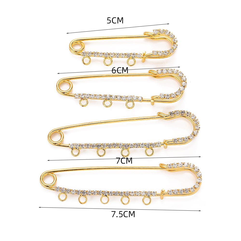 5pcs Rhinestone Charms Safety  - Fishing Hook Size のレビューと価格