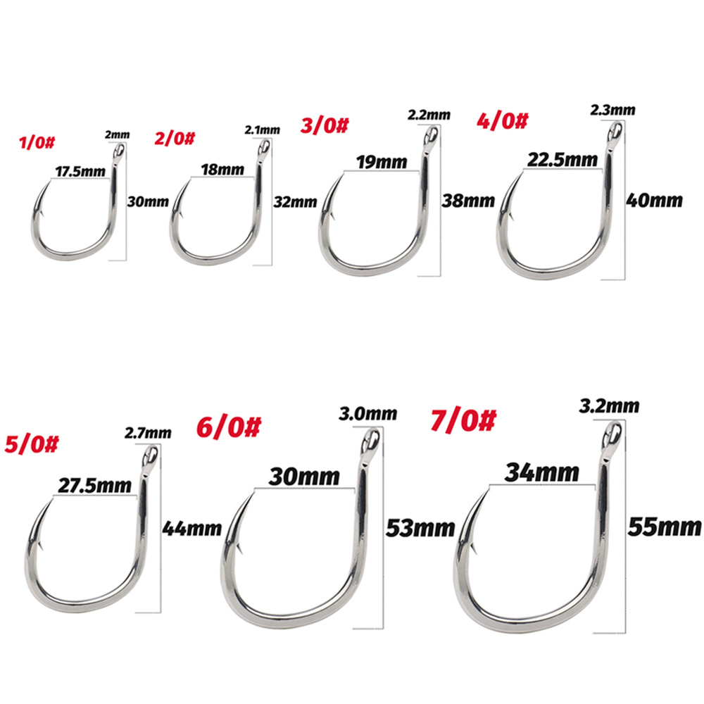 10PCS Big Fish Hook 1/0-7/0 Su - Fishing Hook Circle のレビューと価格