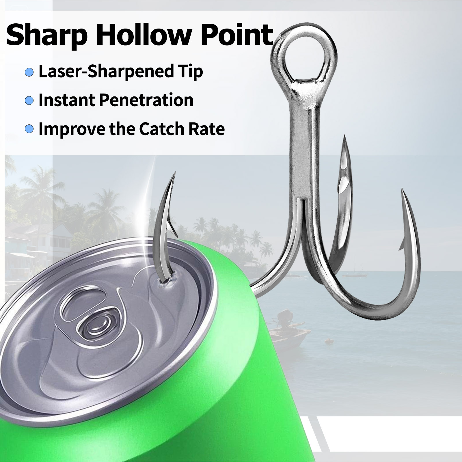 9KM Saltwater Treble Hooks 3X  - Fishing Hook Offset のレビューと価格
