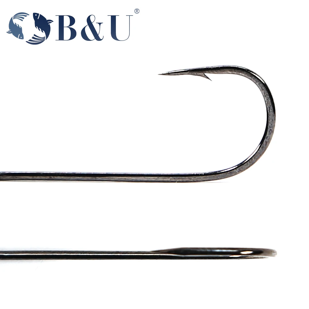 B&U 20pcs Fishing hook big eye - Fishing Hook Barbless のレビューと価格