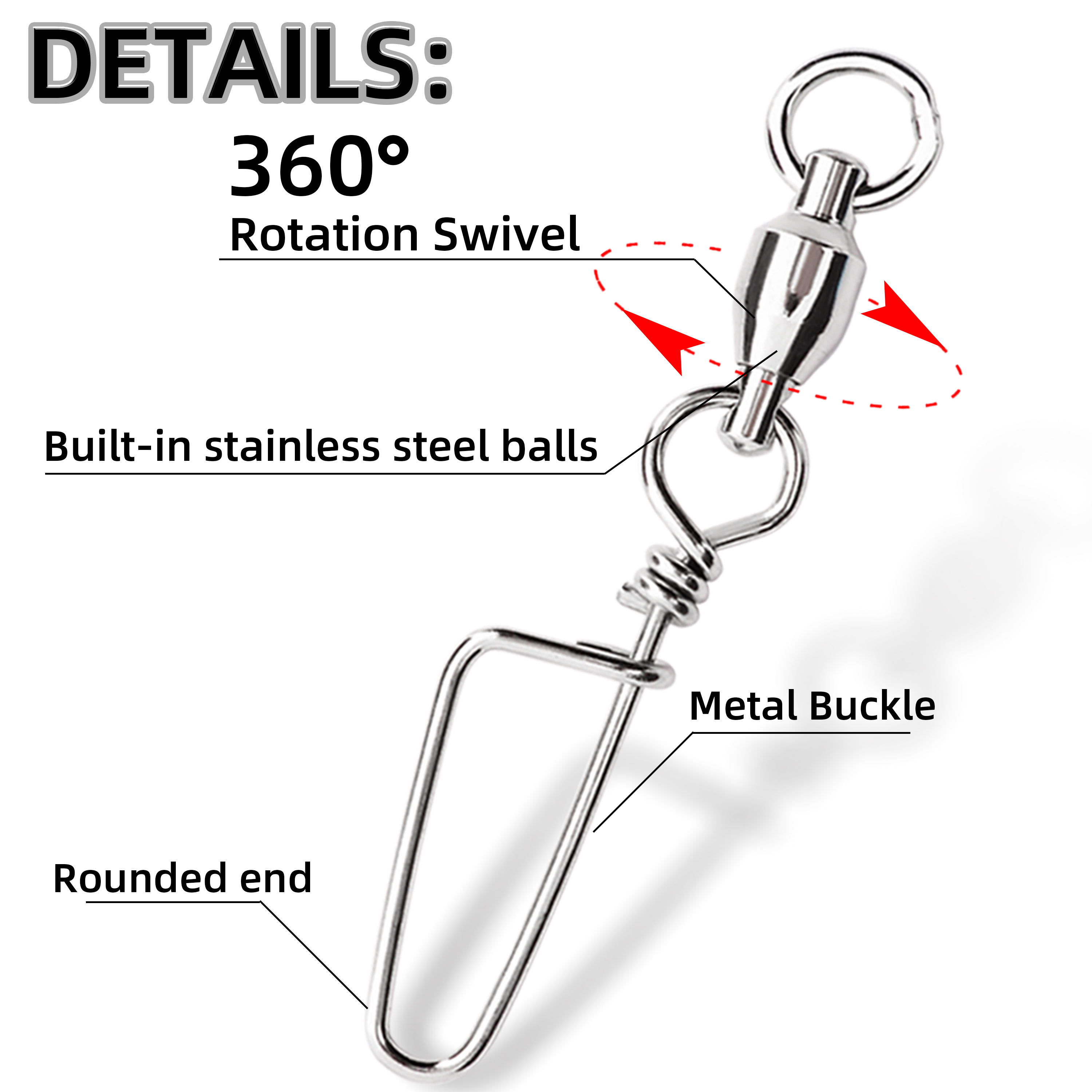 50pcs Fishing Ball Bearing Swi - Fishing Hook Box のレビューと価格