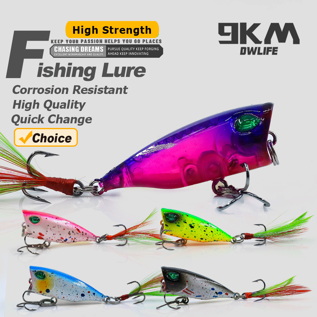 Minnow Lures Popper Set Crankb - Fishing Hook Treble のレビューと価格