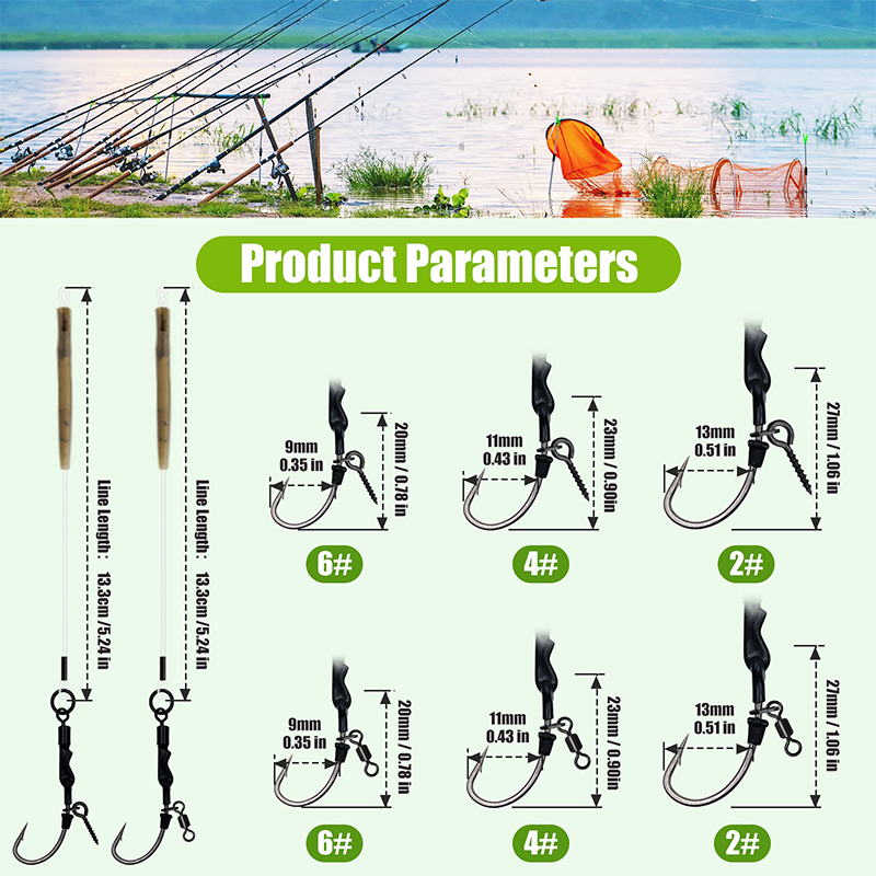 6PCS/10PCS Ronnie rig 3 Styles - Fishing Hook Barbless のレビューと価格